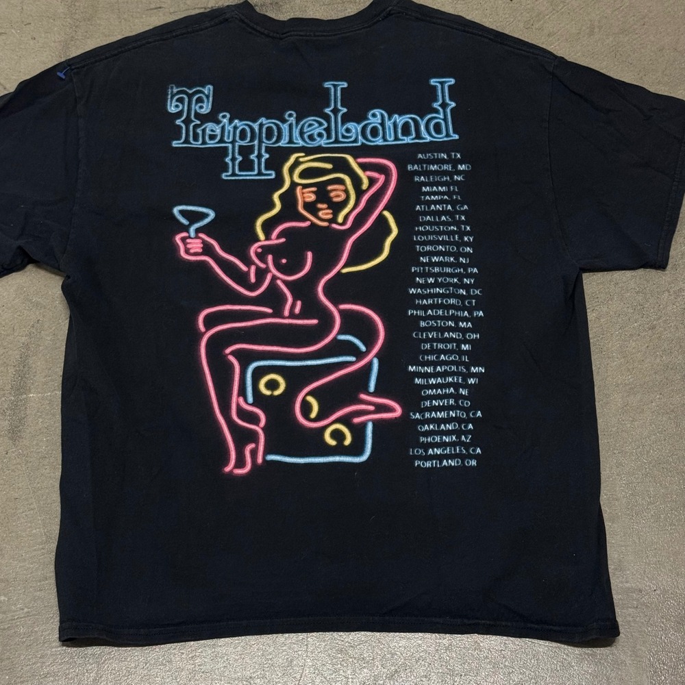 Trippie Redd Trippie Land II Tour Shirt Mens XL Black Neon Pinup Graphic Tee